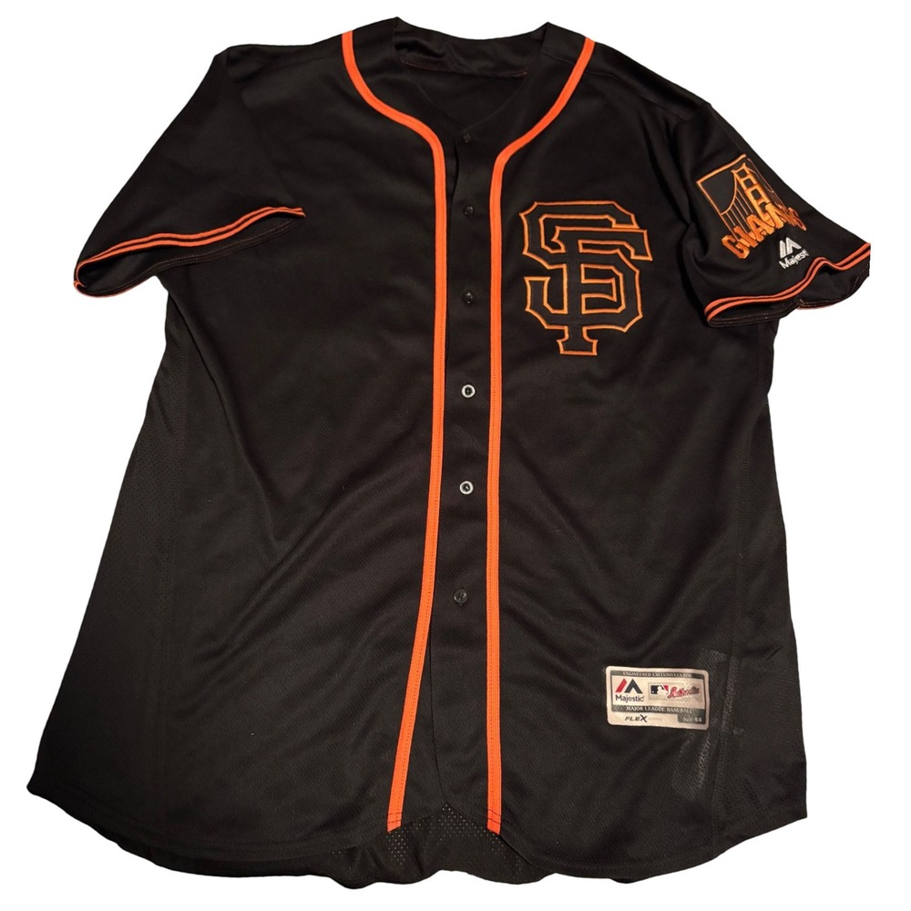 Majestic Willie Mays SF Giants Authentic Flex Base MLB Jersey Black Stitched 44L